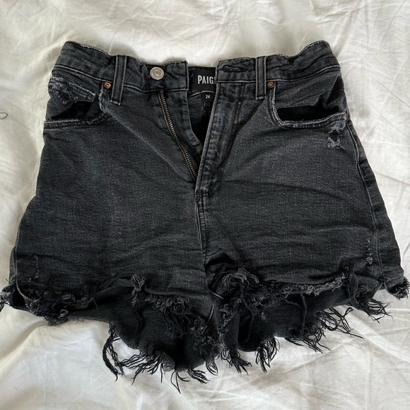 Paige Women’s Dani Cut Off Shorts Black Size 24 - Picture 10 of 12